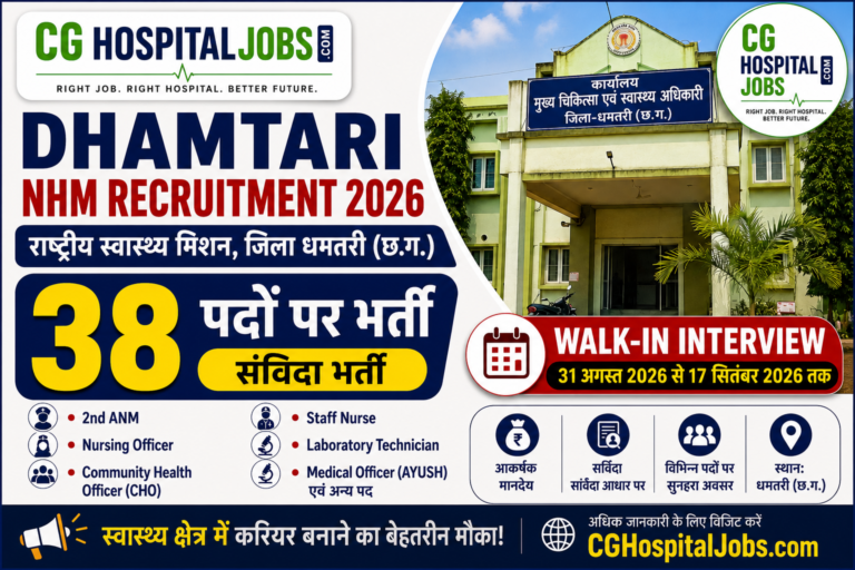 Dhamtari NHM Government Vacancy 2026 | NHM सरकारी नौकरी भर्ती | Cg health Govt Jobs